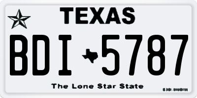 TX license plate BDI5787