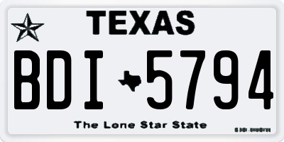 TX license plate BDI5794