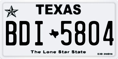 TX license plate BDI5804