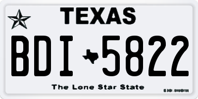 TX license plate BDI5822