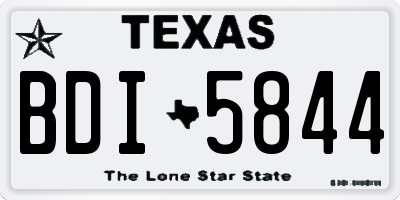 TX license plate BDI5844