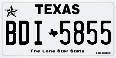 TX license plate BDI5855