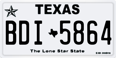 TX license plate BDI5864