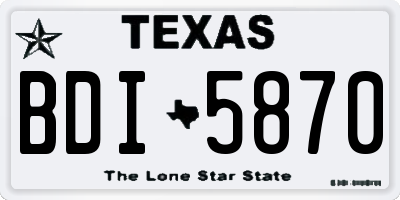 TX license plate BDI5870