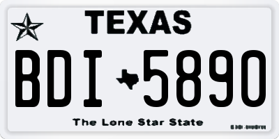 TX license plate BDI5890