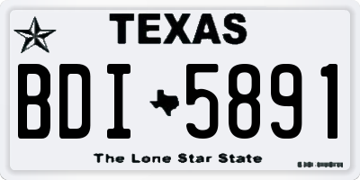 TX license plate BDI5891