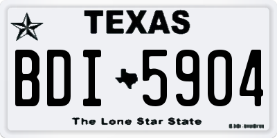 TX license plate BDI5904