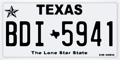 TX license plate BDI5941