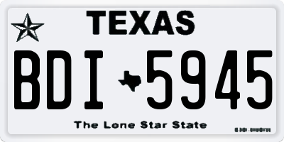 TX license plate BDI5945