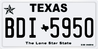TX license plate BDI5950