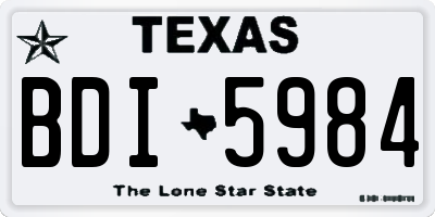 TX license plate BDI5984