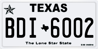 TX license plate BDI6002