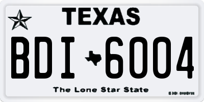 TX license plate BDI6004