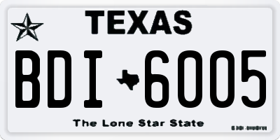 TX license plate BDI6005