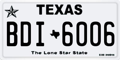 TX license plate BDI6006