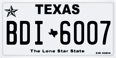 TX license plate BDI6007