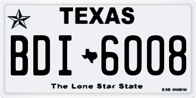 TX license plate BDI6008