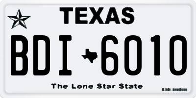 TX license plate BDI6010