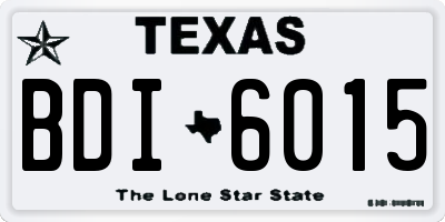 TX license plate BDI6015