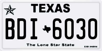 TX license plate BDI6030