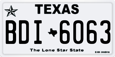 TX license plate BDI6063