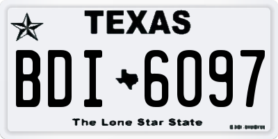 TX license plate BDI6097