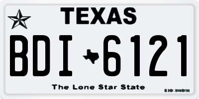 TX license plate BDI6121