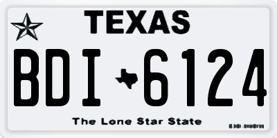TX license plate BDI6124