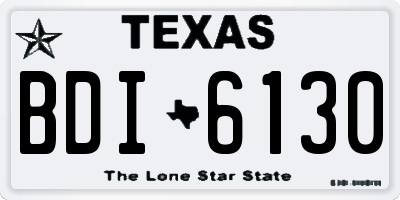 TX license plate BDI6130