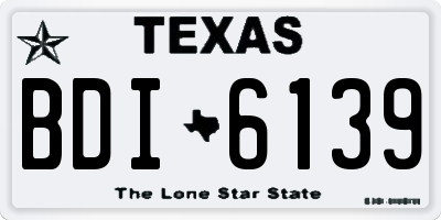 TX license plate BDI6139
