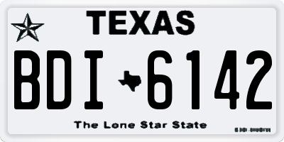 TX license plate BDI6142