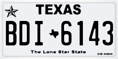 TX license plate BDI6143