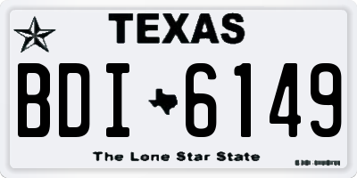 TX license plate BDI6149