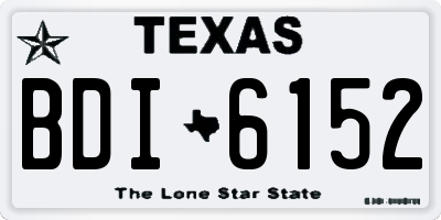 TX license plate BDI6152