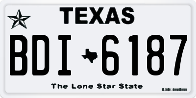 TX license plate BDI6187