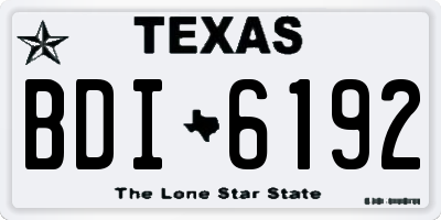 TX license plate BDI6192