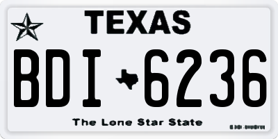 TX license plate BDI6236