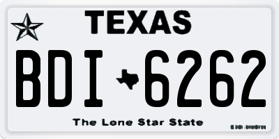 TX license plate BDI6262