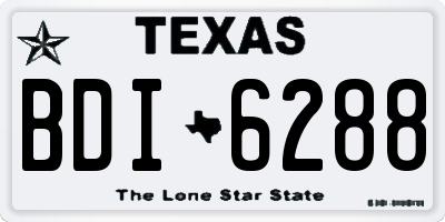 TX license plate BDI6288