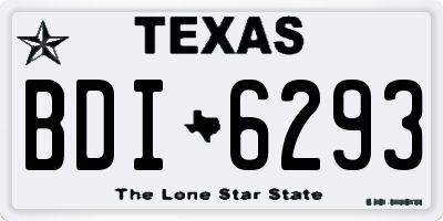 TX license plate BDI6293