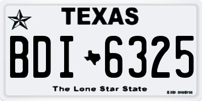 TX license plate BDI6325