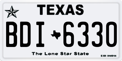 TX license plate BDI6330