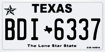 TX license plate BDI6337