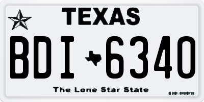 TX license plate BDI6340