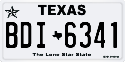 TX license plate BDI6341