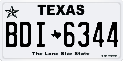 TX license plate BDI6344