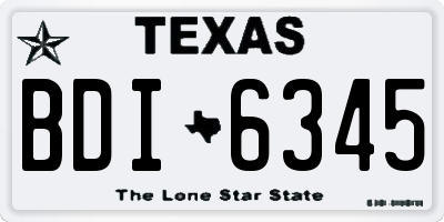 TX license plate BDI6345