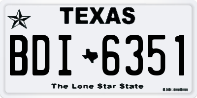TX license plate BDI6351