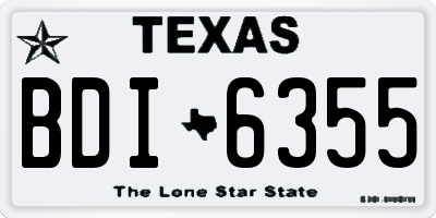 TX license plate BDI6355