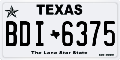 TX license plate BDI6375
